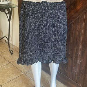 Skirt by loft outlet, 12 petite. Navy with white polkadots